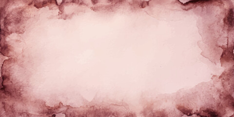 Fototapeta premium A delicate watercolor border in soft, muted tones creates a frame of abstract beauty, with a pale, empty center perfect for text or design.