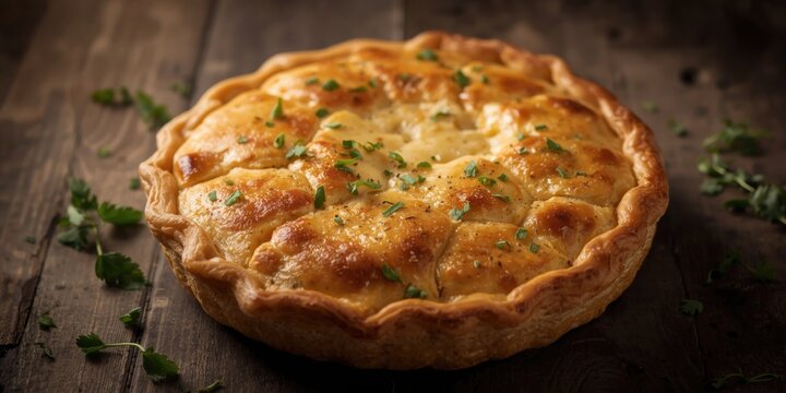 Savory chicken empada pie with golden crust