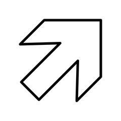 Diagonal Up Right Arrow Outline Icon, Northeast Upright, Direction © Simple Glyphs