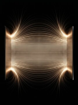 Electric field lines parallel plate electrodes visualization physics science fine art education electromagnetic
