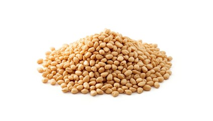 Fototapeta premium Triple Pile of Mung Beans Isolated on White Background