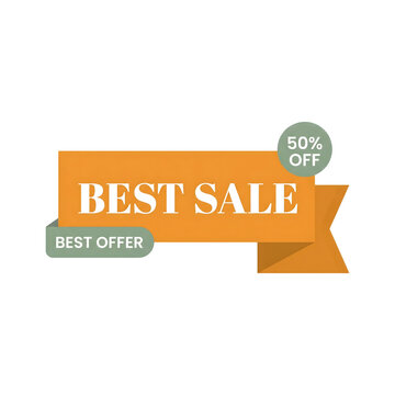 Best sale 50% off best offer isolated on transparent background