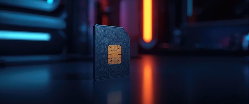 Symbol of embedded SIM technology highlighting futuristic mobile network solutions