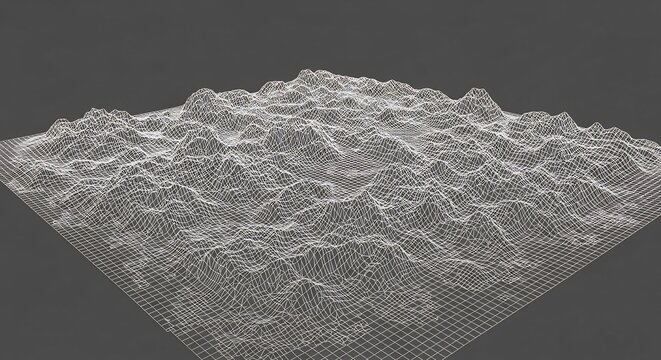Abstract 3D Wireframe Terrain Landscape Generation.