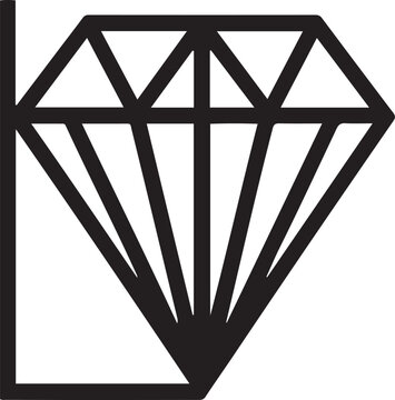 black diamond icon with geometric lines on white background