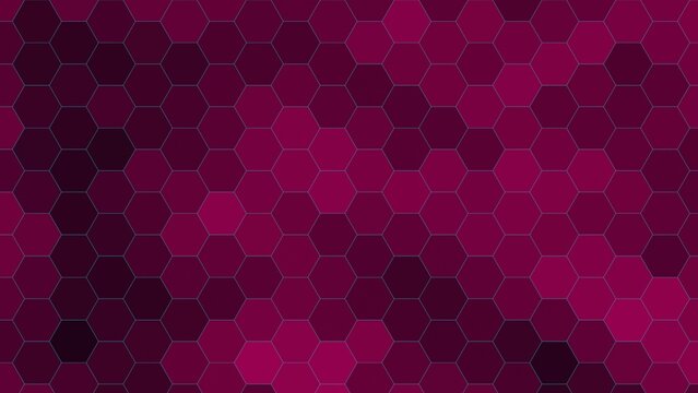 Abstract hexagon pattern background in shades of purple and pink