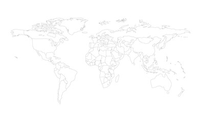 Fototapeta premium world map horizontal Outline 06 illustration image graphic for design projects presentations digital media marketing visuals professional commercial c