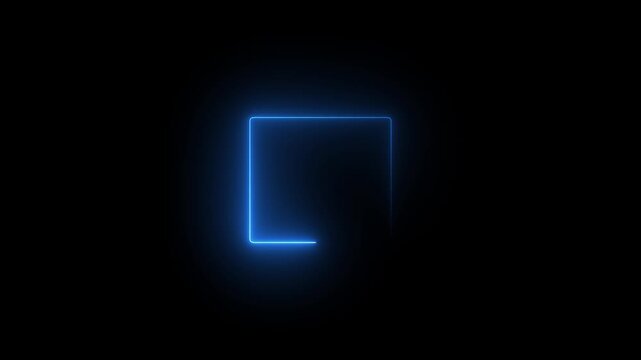 Abstract neon rectangle frame animation.