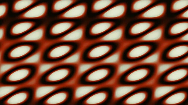 Abstract geometric pattern with oval shapes in red and black tones