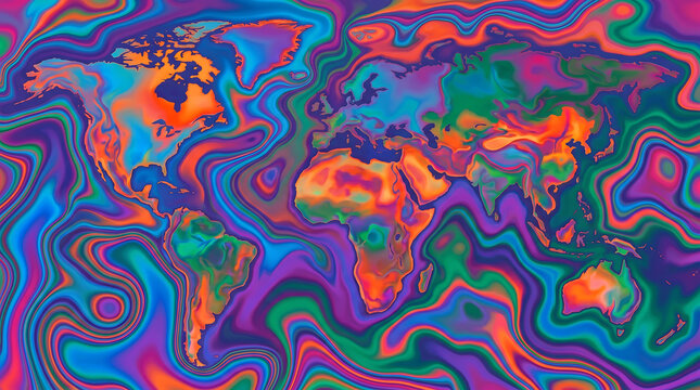 Abstract Psychedelic Liquid Marble Fluid Art Texture Background