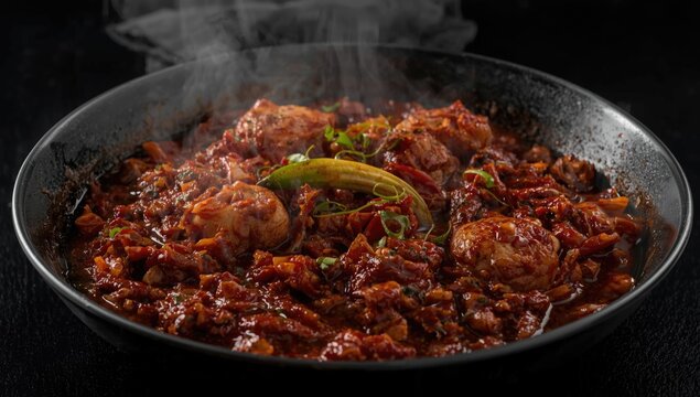 Spicy authentic Indonesian seblak cooked with traditional recipes