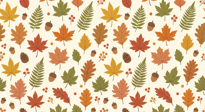 autumn leaves seamless pattern