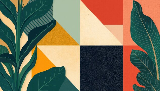 Vector geometric art in mid century style for wallpaper backgrounds and modern prints