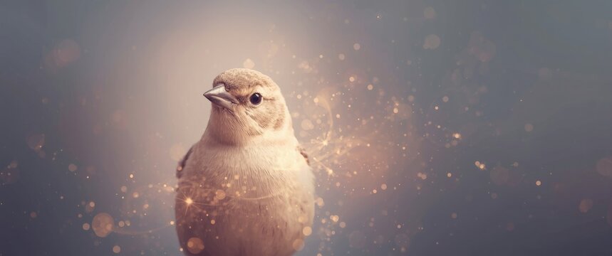 Tranquil bird embraced by harmonizing Reiki energy therapy