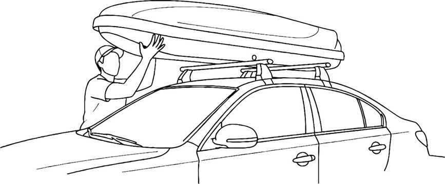 Car with Roof Box for Additional Luggage Storage Space.