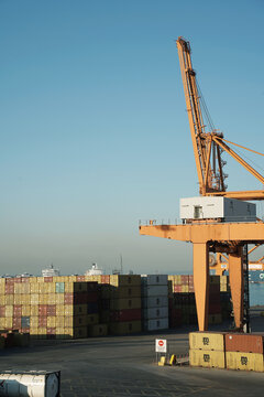 Port of Piraeus international container and ship loading terminal and shipping, Piraeus, Greece, June 7 2026