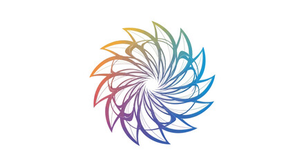 Obraz premium Abstract Geometric Flower Swirl Gradient