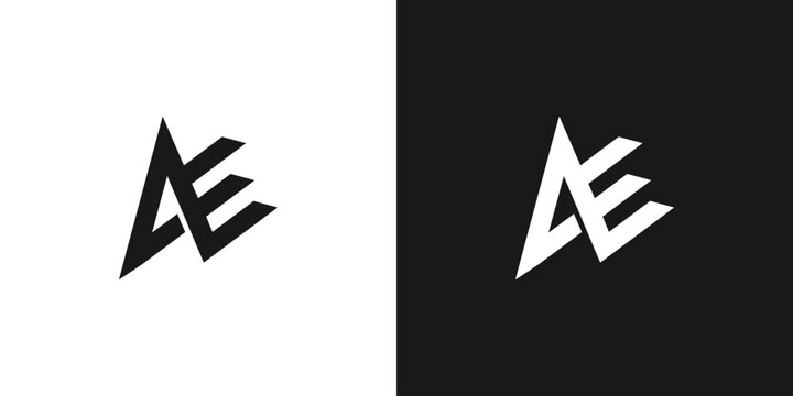 Modern and unique letter AE initials logo design