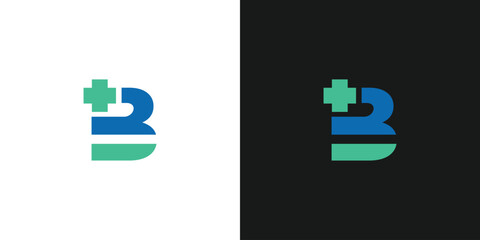 Simple and modern letter B combination health logo design © Rusly