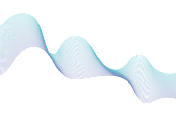 Fototapeta premium Abstract linear wave with turquoise and purple gradient isolated on white background. Eps 10