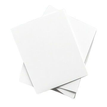 Stack of paper sheets on transparent background, top view