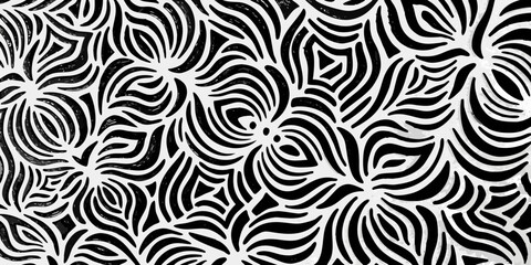 Fototapeta premium Abstract Swirl Pattern Black And White Vector Illustration