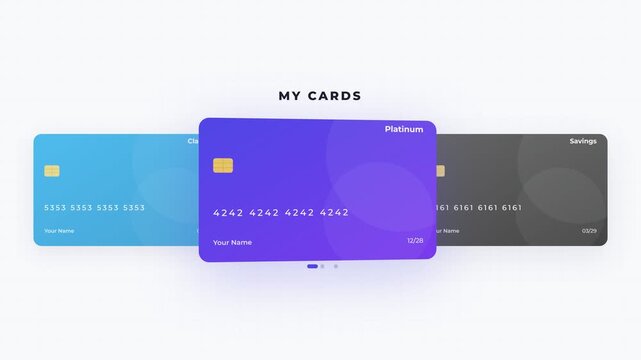 Modern Fintech Digital Wallet Credit Card Interface Design Set