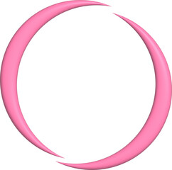 입체-3D-원형 테두리-달-초승달-틀-프레임-우주-비어있는-글상자-테두리-분홍색 © Moon