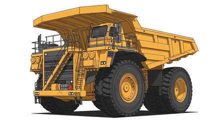 Large Yellow Mining Dump Truck Vehicle. © paman