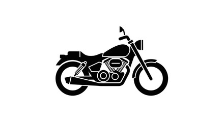 Obraz premium Classic Motorcycle Silhouette Icon Vector Art
