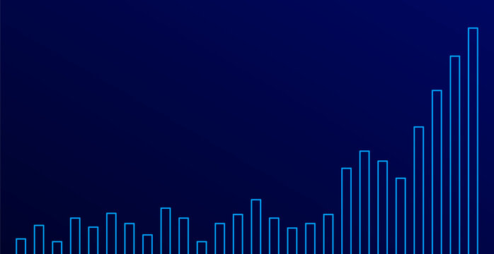 Blue Stock Market Graph Background. Financial Growth and Investment Concept. Vector Illustration