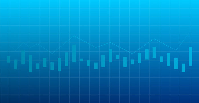 Blue Stock Market Graph Background. Financial Growth and Investment Concept. Vector Illustration