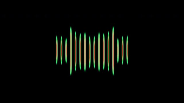 Abstract animation of colorful sound wave equalizer. Animation. Audio spectrum simulation for music, computer calculating, futuristic, ads, animation.