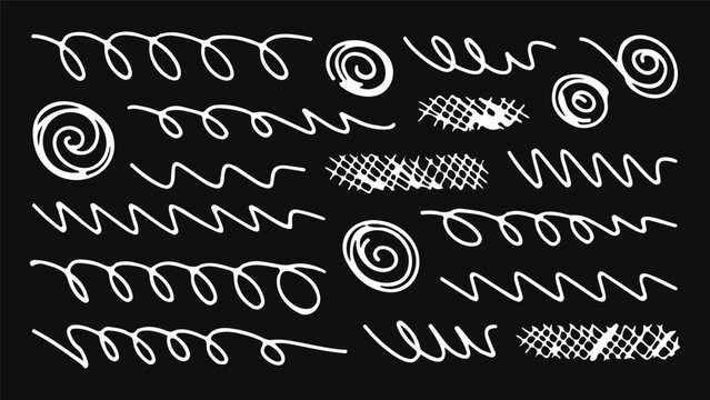 hand drawn ink paint stroke collection scribble brush line underline swirl cross hatch doodle marker accent underscore streak smudge curve
