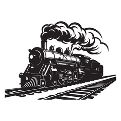 Vintage steam locomotive train with smoke © Emon