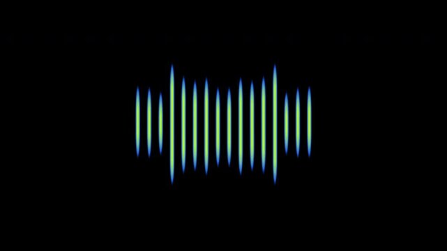 Abstract animation of colorful sound wave equalizer. Animation. Audio spectrum simulation for music, computer calculating, futuristic, ads, animation.