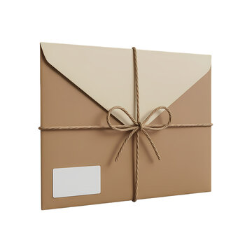 Brown Envelope Tied With Twine and Blank Label