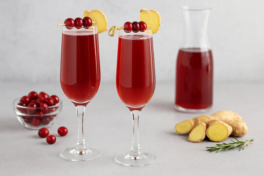 Cranberry Ginger Mimosa stock photo 