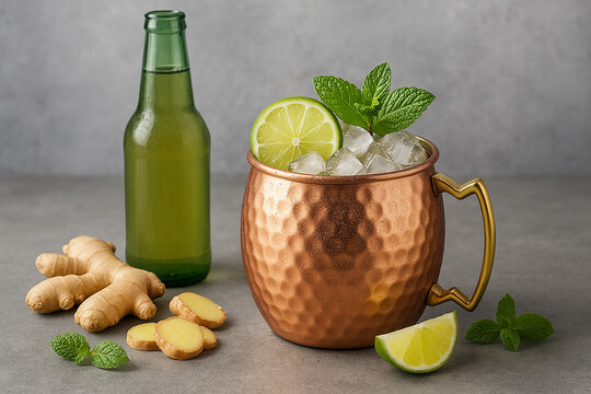 Moscow Mule Ginger Ale Mocktail stock photo 