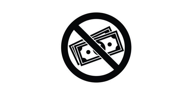 no money symbol flat icon prohibited currency