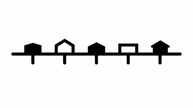 Black house icons, simple home symbols, vector illustration, minimalist design elements