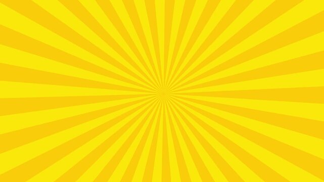 Bright yellow sunburst background with radiating light beams, Abstract background animation of bright yellow sunburst lines rotating,
Rotating yellow sunburst background, radial animation, 