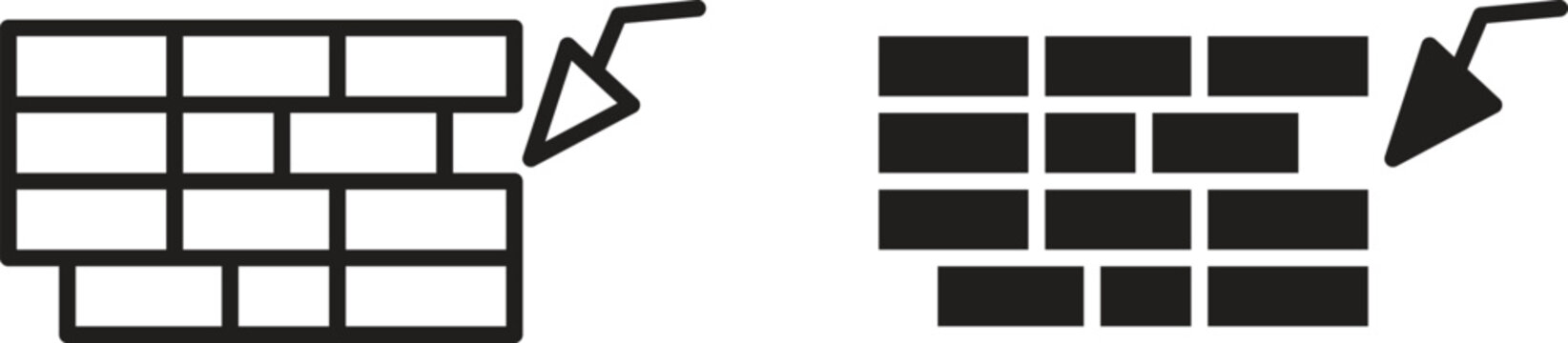 Brickwork icon vector editable. black vectors set