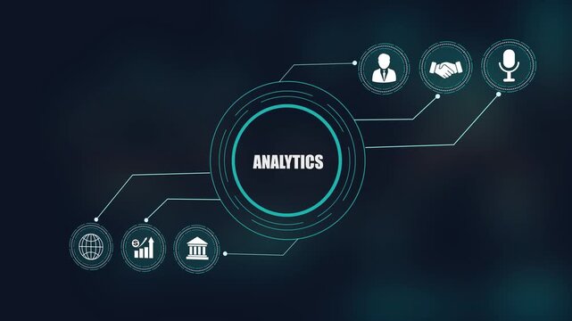 Global analytics concept with digital hud interface, strategic business marketing, financial data growth and network connection.