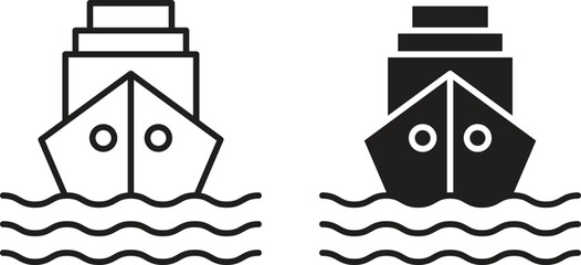 Cargo ship icon vector editable. black vectors set © RImon