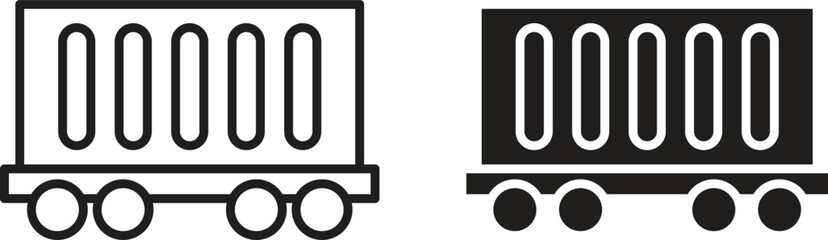Cargo wagon icon vector editable. black vectors set © RImon
