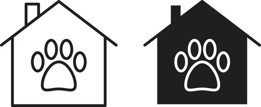 Dog Shelter icon vector editable. black vectors set