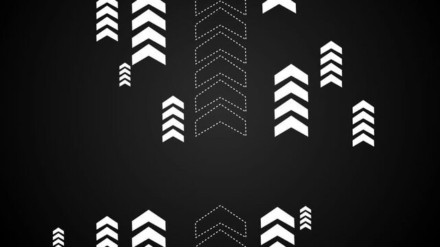 Abstract background with repeating chevron arrow patterns arranged vertically and mirrored animation