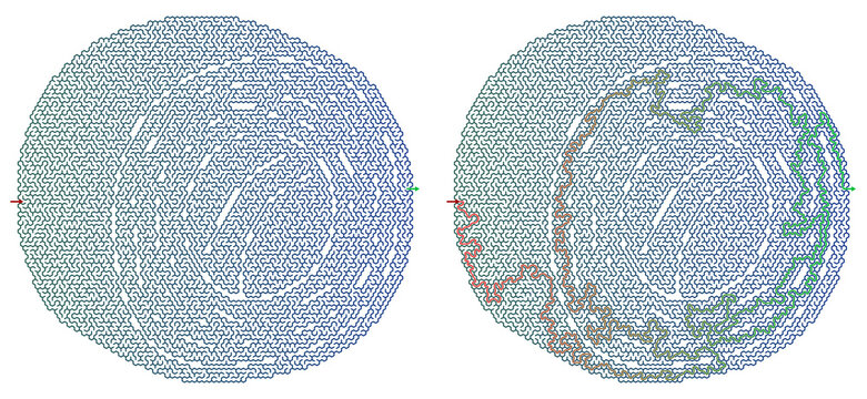 Hexagonal maze pattern visualizing complex pathways and design in roll form  