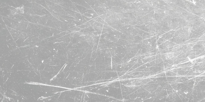 Grunge scratched grey background texture with white marks and scratches for design and decoration, grey scratched texture with stains.